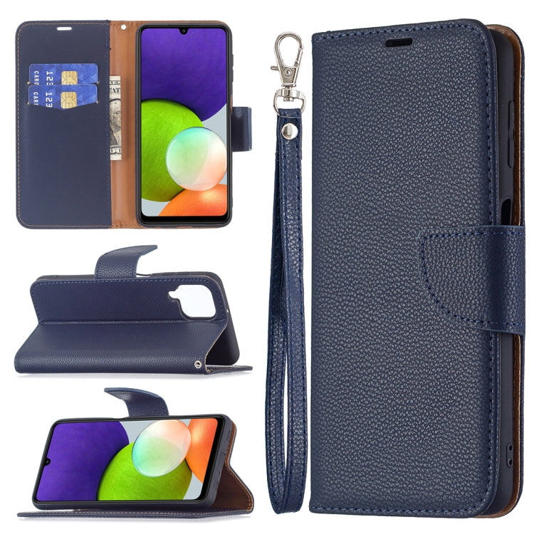 For Samsung Galaxy A22 4G Litchi Texture Pure Color Horizontal Flip Leather Phone Case with Holder & Card Slots & Wallet & Lanyard