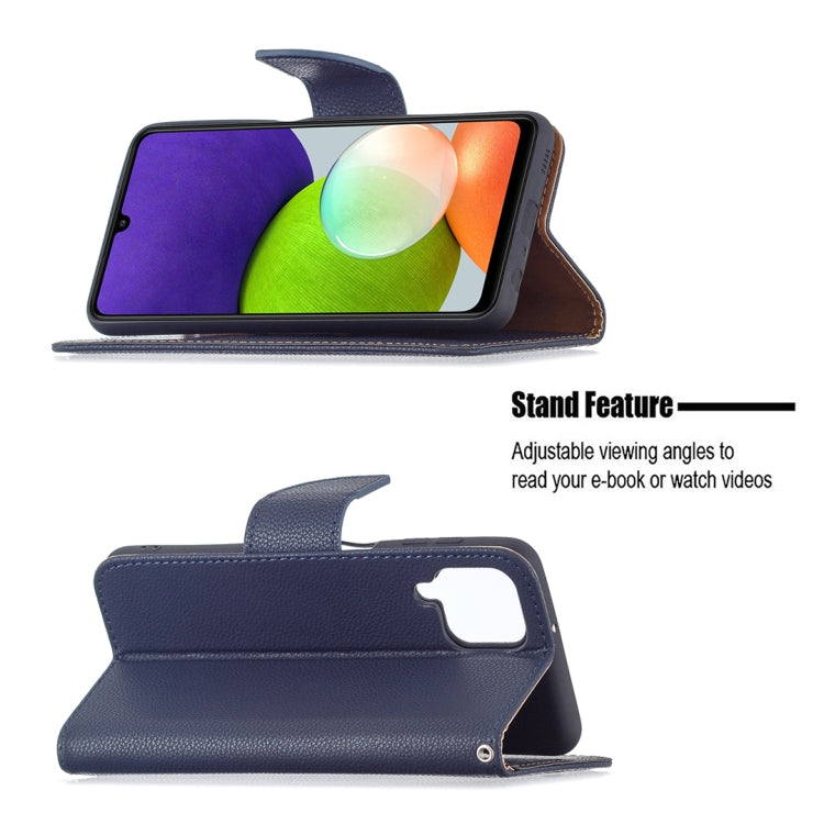 For Samsung Galaxy A22 4G Litchi Texture Pure Color Horizontal Flip Leather Phone Case with Holder & Card Slots & Wallet & Lanyard