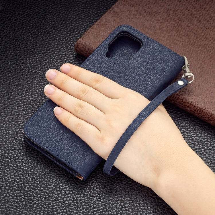 For Samsung Galaxy A22 4G Litchi Texture Pure Color Horizontal Flip Leather Phone Case with Holder & Card Slots & Wallet & Lanyard