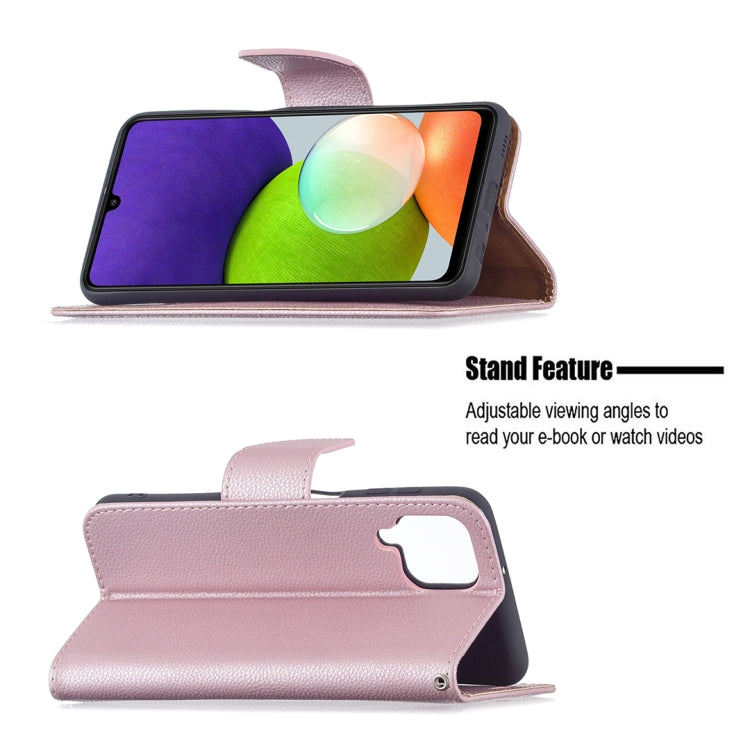 For Samsung Galaxy A22 4G Litchi Texture Pure Color Horizontal Flip Leather Phone Case with Holder & Card Slots & Wallet & Lanyard