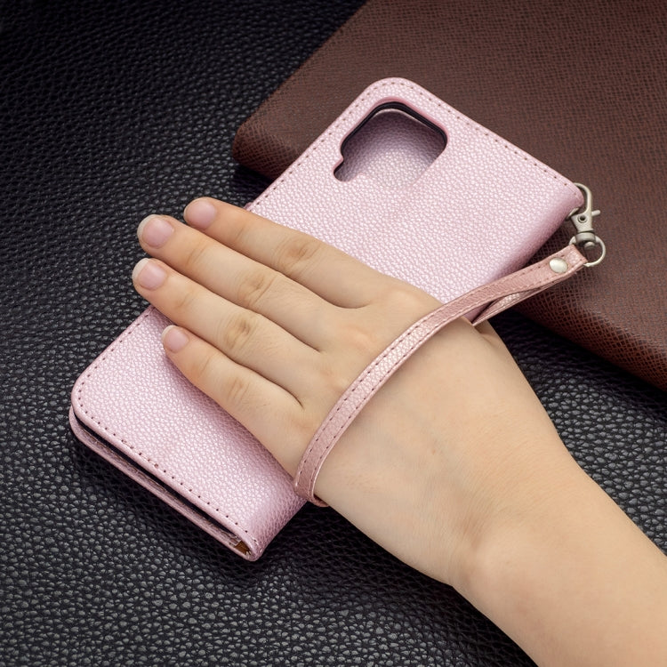 For Samsung Galaxy A22 4G Litchi Texture Pure Color Horizontal Flip Leather Phone Case with Holder & Card Slots & Wallet & Lanyard