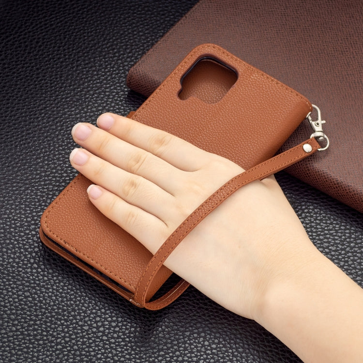 For Samsung Galaxy A22 4G Litchi Texture Pure Color Horizontal Flip Leather Phone Case with Holder & Card Slots & Wallet & Lanyard