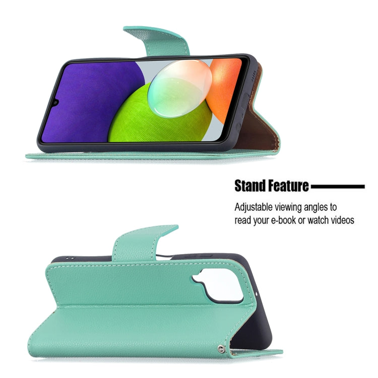 For Samsung Galaxy A22 4G Litchi Texture Pure Color Horizontal Flip Leather Phone Case with Holder & Card Slots & Wallet & Lanyard