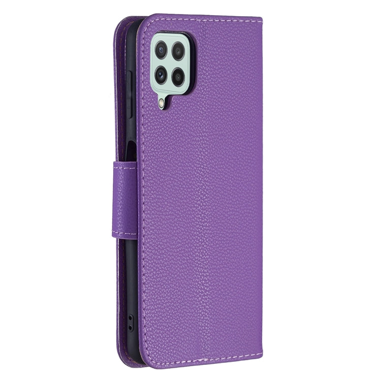 For Samsung Galaxy A22 4G Litchi Texture Pure Color Horizontal Flip Leather Phone Case with Holder & Card Slots & Wallet & Lanyard