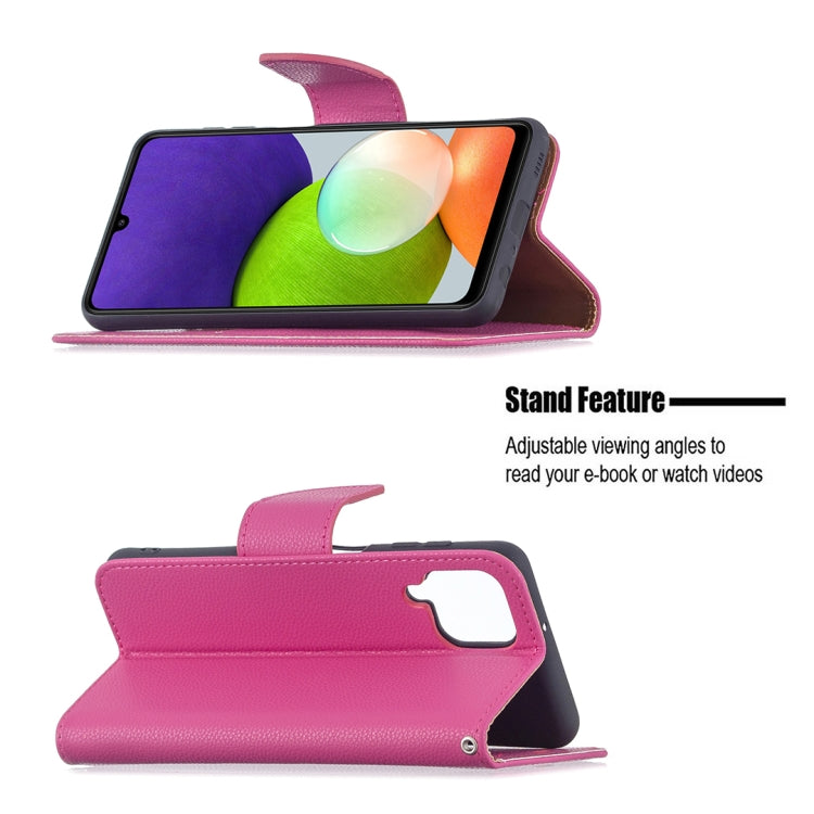 For Samsung Galaxy A22 4G Litchi Texture Pure Color Horizontal Flip Leather Phone Case with Holder & Card Slots & Wallet & Lanyard