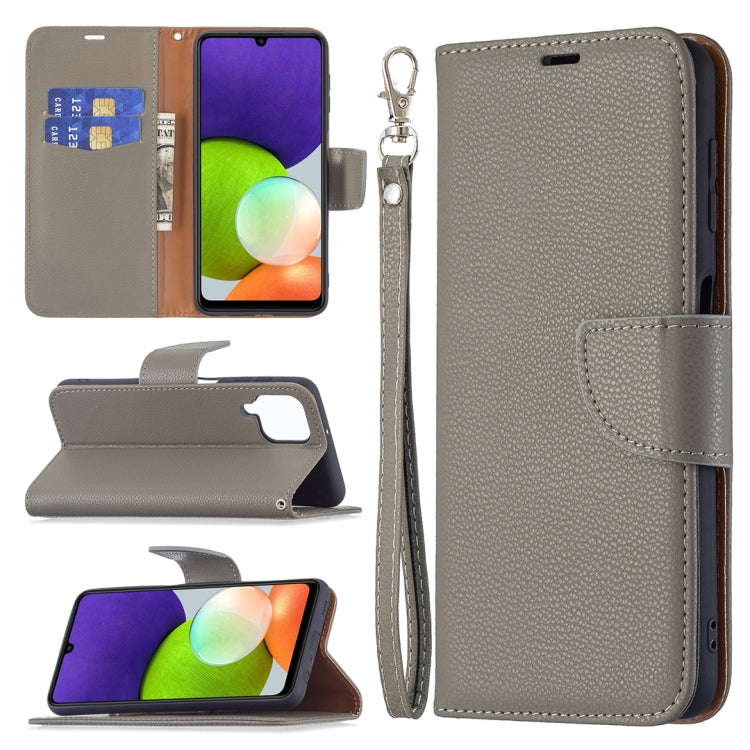 For Samsung Galaxy A22 4G Litchi Texture Pure Color Horizontal Flip Leather Phone Case with Holder & Card Slots & Wallet & Lanyard