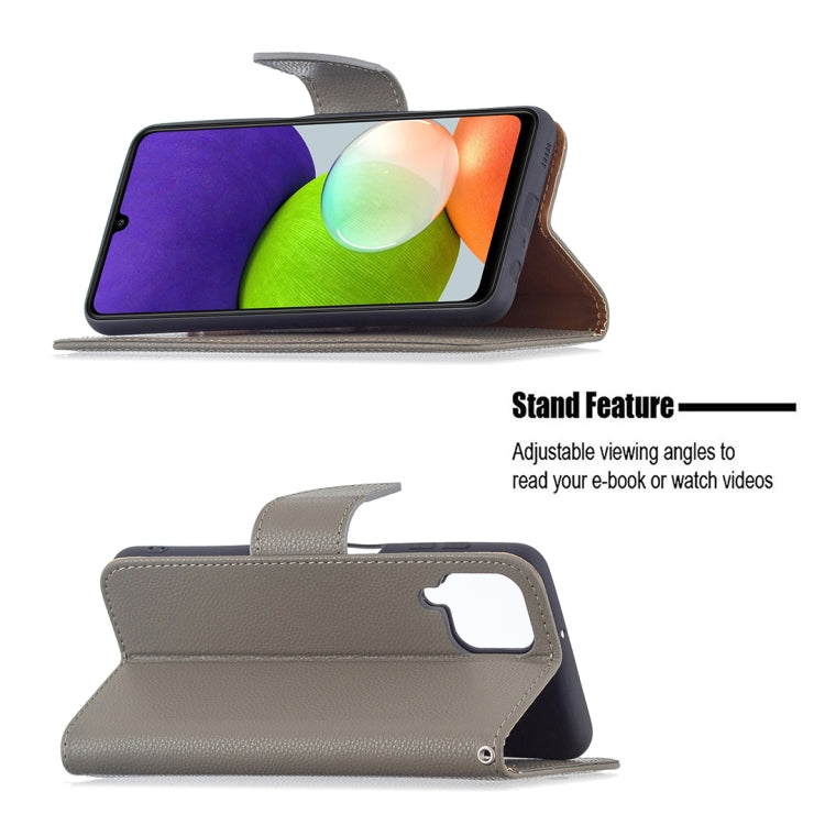 For Samsung Galaxy A22 4G Litchi Texture Pure Color Horizontal Flip Leather Phone Case with Holder & Card Slots & Wallet & Lanyard