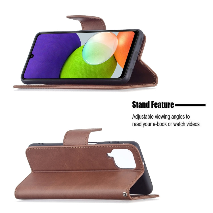 For Samsung Galaxy A22 4G Retro Lambskin Texture Pure Color Horizontal Flip Leather Phone Case with Holder & Card Slots & Wallet & Lanyard