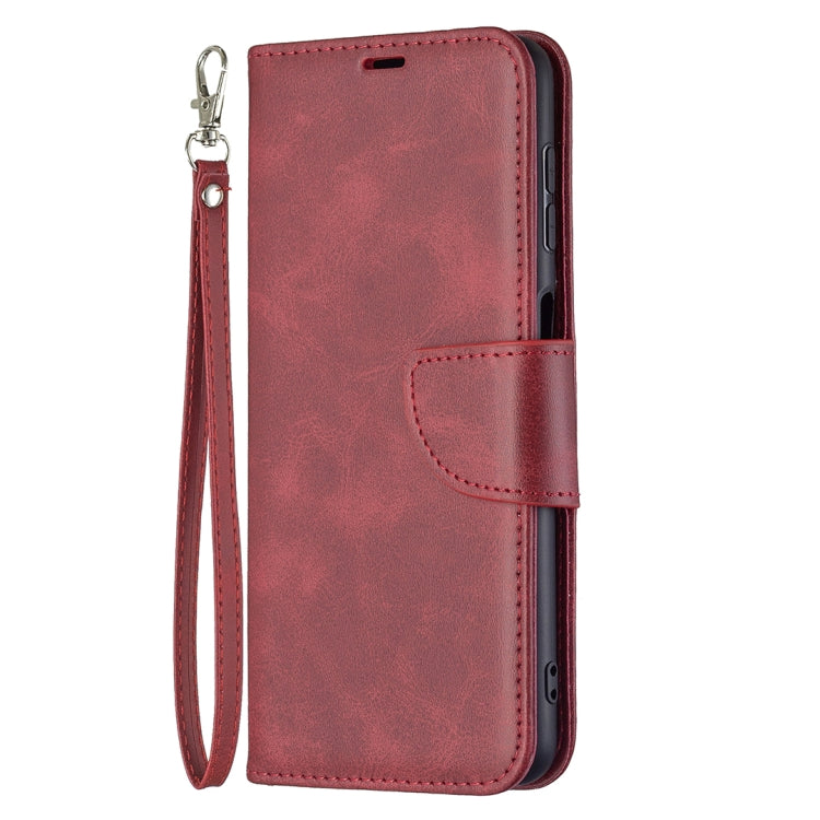 For Samsung Galaxy A22 4G Retro Lambskin Texture Pure Color Horizontal Flip Leather Phone Case with Holder & Card Slots & Wallet & Lanyard