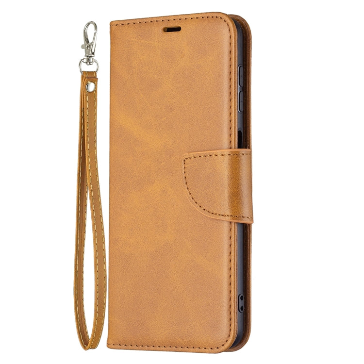 For Samsung Galaxy A22 4G Retro Lambskin Texture Pure Color Horizontal Flip Leather Phone Case with Holder & Card Slots & Wallet & Lanyard