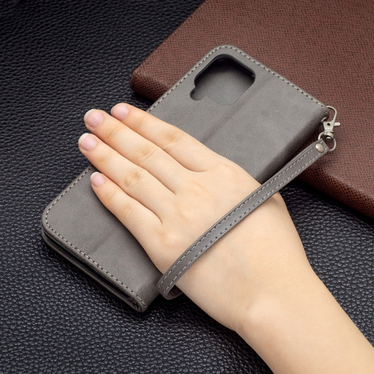 For Samsung Galaxy A22 4G Retro Lambskin Texture Pure Color Horizontal Flip Leather Phone Case with Holder & Card Slots & Wallet & Lanyard