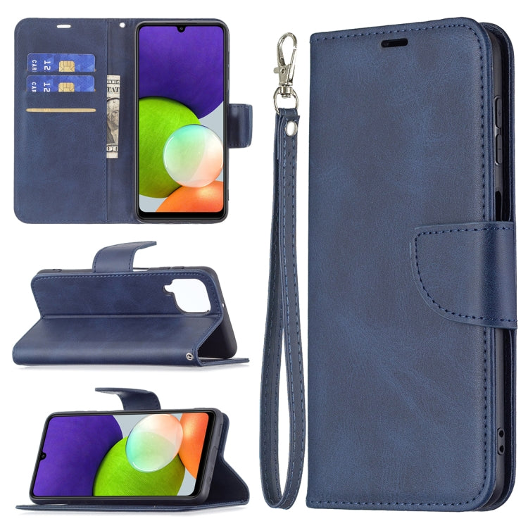 For Samsung Galaxy A22 4G Retro Lambskin Texture Pure Color Horizontal Flip Leather Phone Case with Holder & Card Slots & Wallet & Lanyard