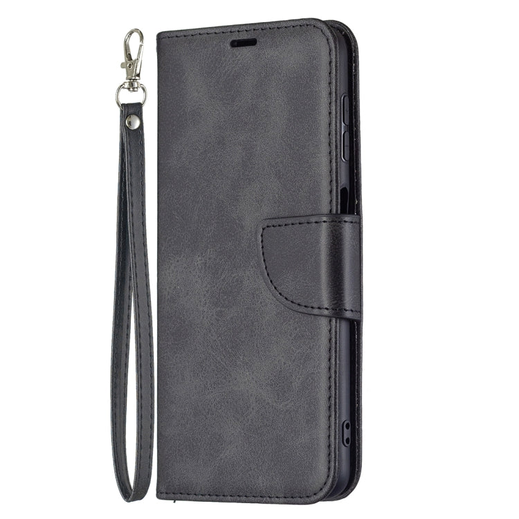 For Samsung Galaxy A22 4G Retro Lambskin Texture Pure Color Horizontal Flip Leather Phone Case with Holder & Card Slots & Wallet & Lanyard