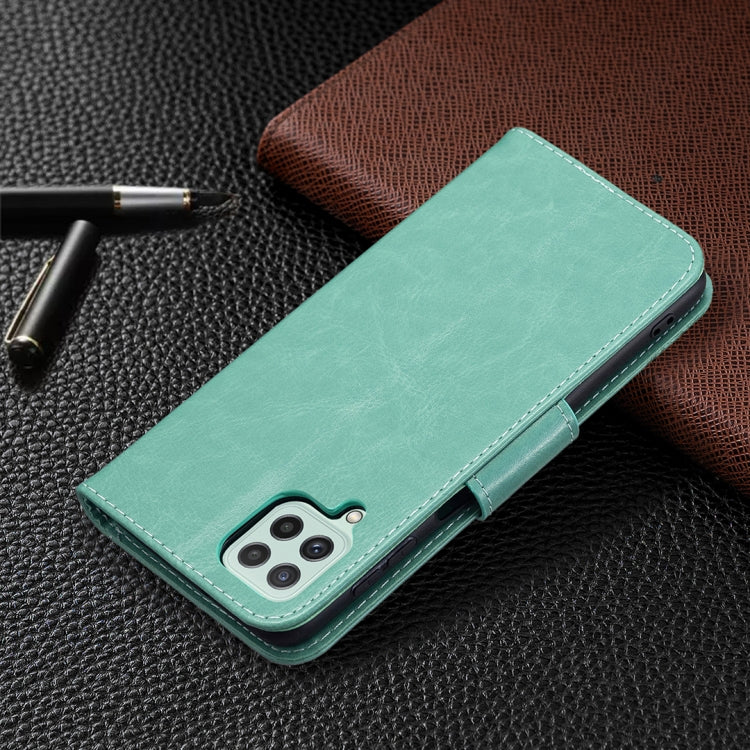 For Samsung Galaxy A22 4G Embossing Two Butterflies Pattern Horizontal Flip Leather Phone Case with Holder & Card Slot & Wallet & Lanyard