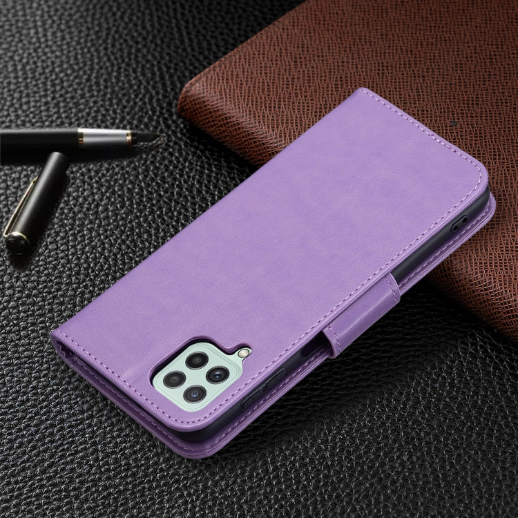For Samsung Galaxy A22 4G Embossing Two Butterflies Pattern Horizontal Flip Leather Phone Case with Holder & Card Slot & Wallet & Lanyard
