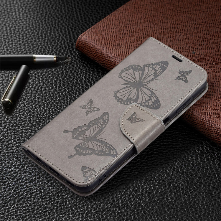 For Samsung Galaxy A22 4G Embossing Two Butterflies Pattern Horizontal Flip Leather Phone Case with Holder & Card Slot & Wallet & Lanyard