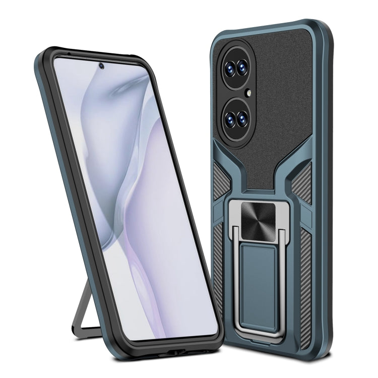 For Huawei P50 Armor 2 in 1 Magnetic Shockproof Phone Case with Foldable Holder