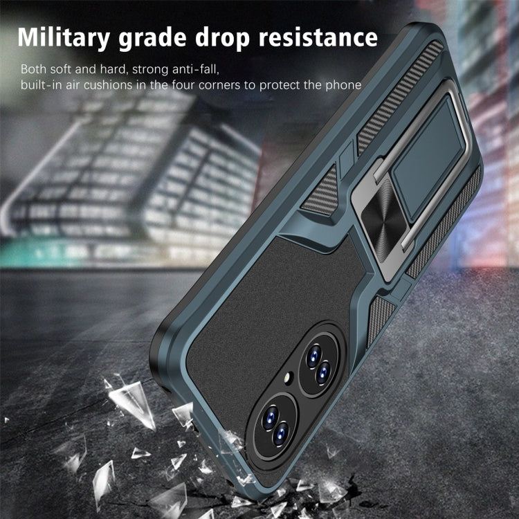 For Huawei P50 Armor 2 in 1 Magnetic Shockproof Phone Case with Foldable Holder