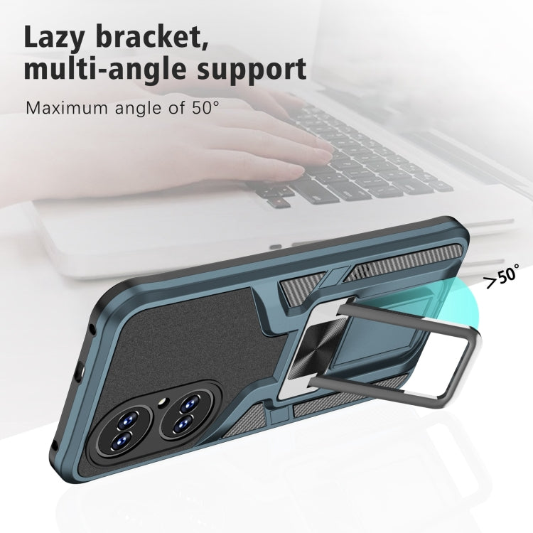 For Huawei P50 Armor 2 in 1 Magnetic Shockproof Phone Case with Foldable Holder