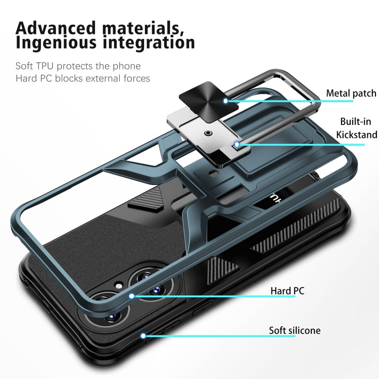 For Huawei P50 Armor 2 in 1 Magnetic Shockproof Phone Case with Foldable Holder