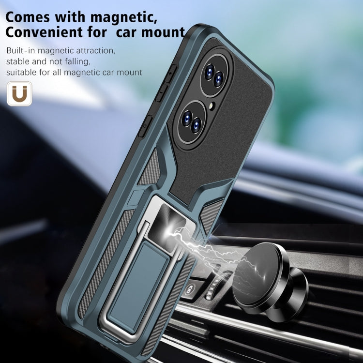 For Huawei P50 Armor 2 in 1 Magnetic Shockproof Phone Case with Foldable Holder