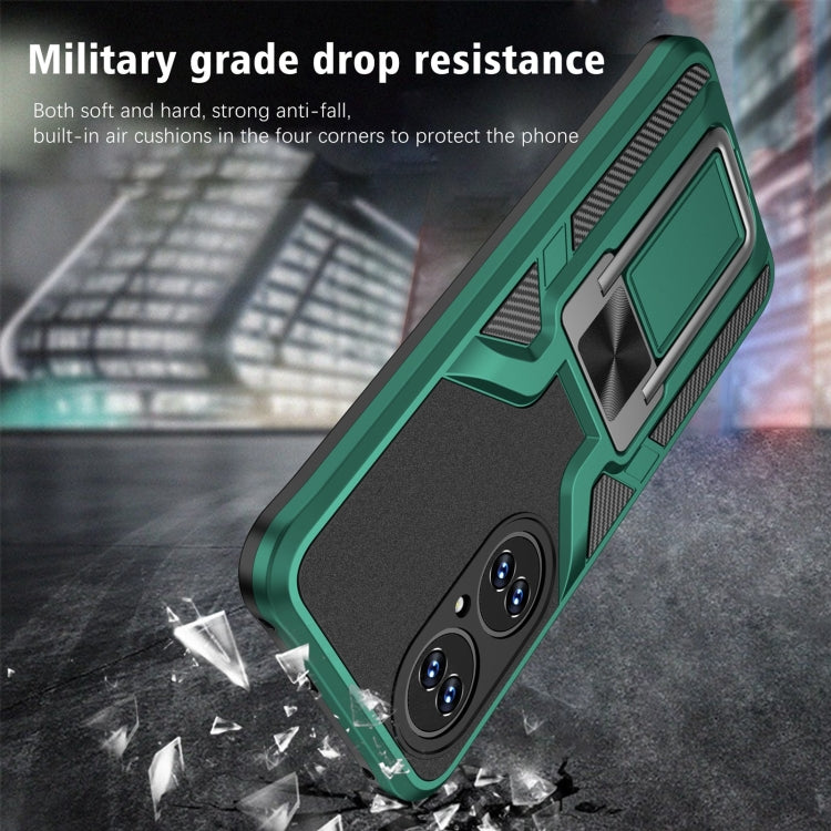 For Huawei P50 Armor 2 in 1 Magnetic Shockproof Phone Case with Foldable Holder