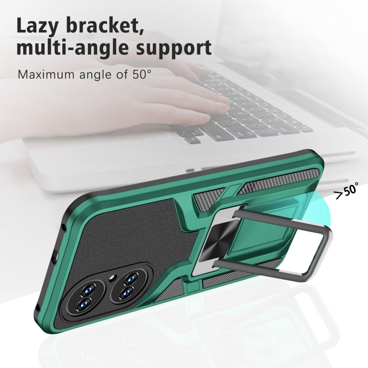 For Huawei P50 Armor 2 in 1 Magnetic Shockproof Phone Case with Foldable Holder