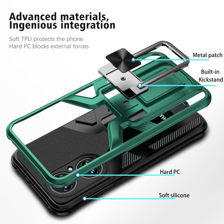 For Huawei P50 Armor 2 in 1 Magnetic Shockproof Phone Case with Foldable Holder