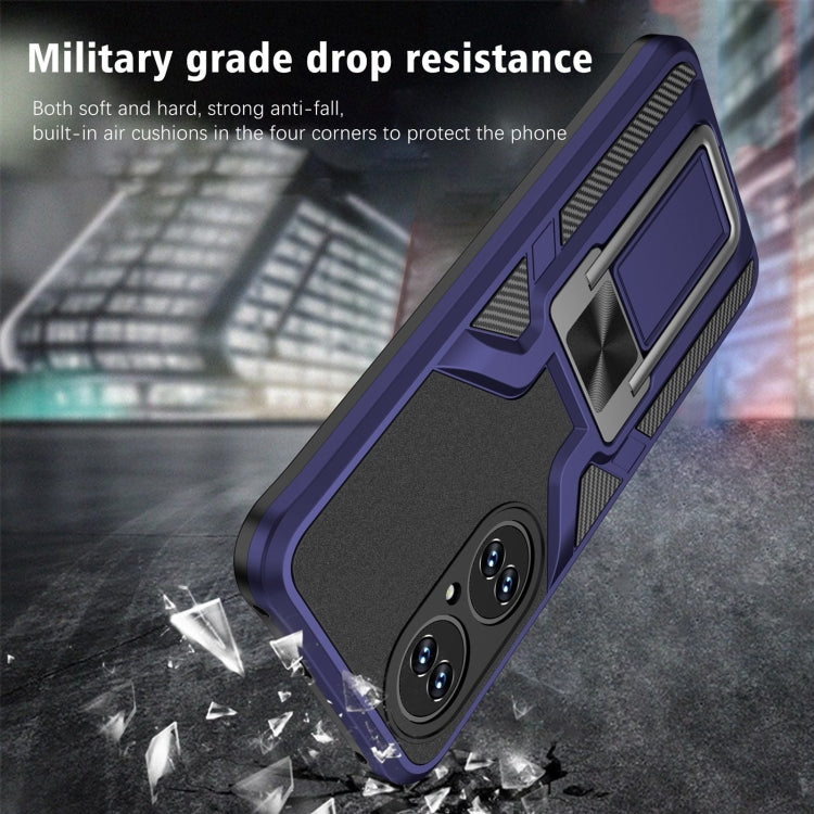 For Huawei P50 Armor 2 in 1 Magnetic Shockproof Phone Case with Foldable Holder
