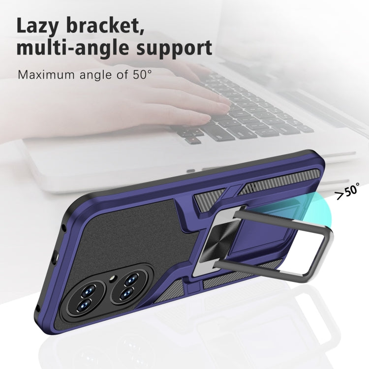 For Huawei P50 Armor 2 in 1 Magnetic Shockproof Phone Case with Foldable Holder