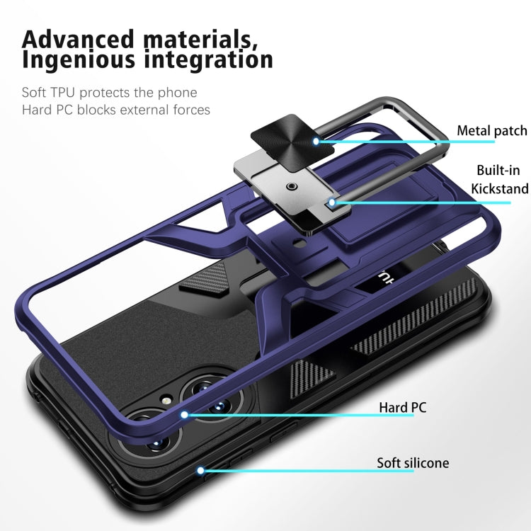 For Huawei P50 Armor 2 in 1 Magnetic Shockproof Phone Case with Foldable Holder