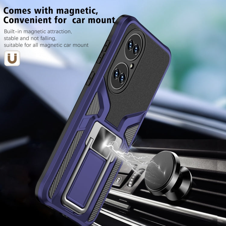 For Huawei P50 Armor 2 in 1 Magnetic Shockproof Phone Case with Foldable Holder