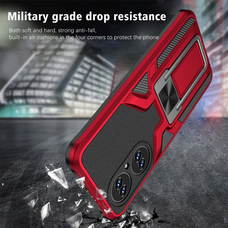 For Huawei P50 Armor 2 in 1 Magnetic Shockproof Phone Case with Foldable Holder
