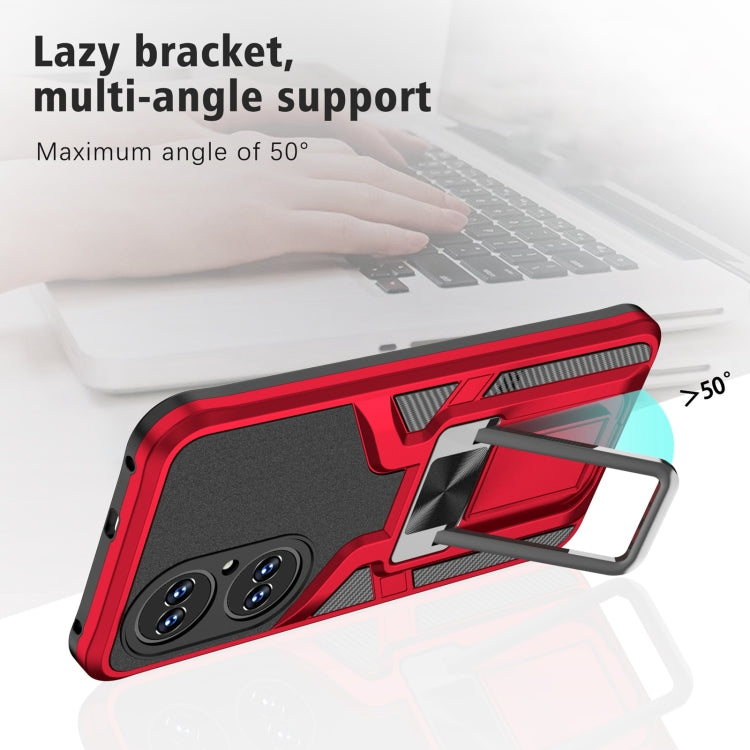 For Huawei P50 Armor 2 in 1 Magnetic Shockproof Phone Case with Foldable Holder