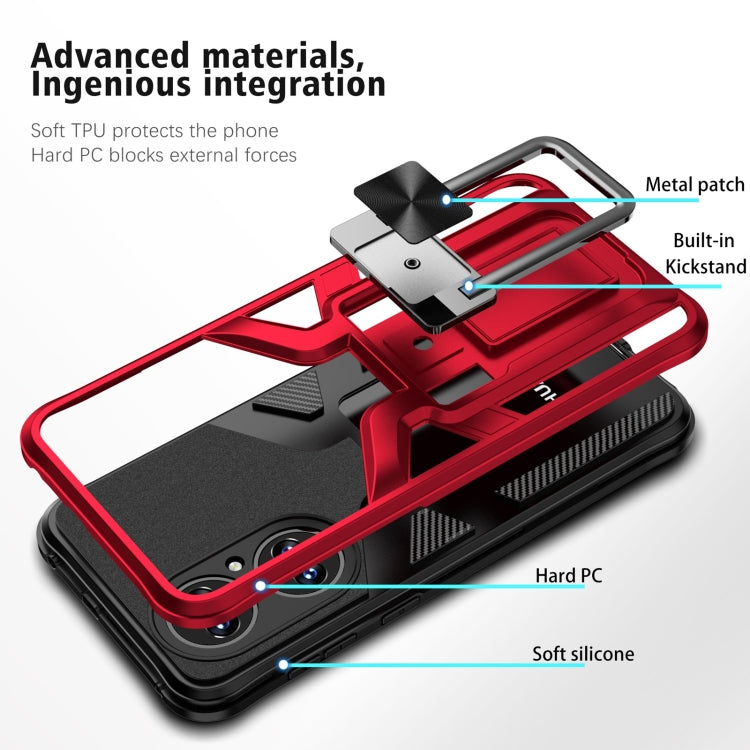 For Huawei P50 Armor 2 in 1 Magnetic Shockproof Phone Case with Foldable Holder