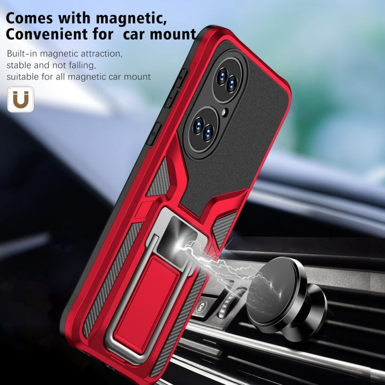 For Huawei P50 Armor 2 in 1 Magnetic Shockproof Phone Case with Foldable Holder