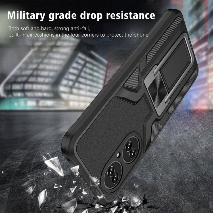 For Huawei P50 Armor 2 in 1 Magnetic Shockproof Phone Case with Foldable Holder