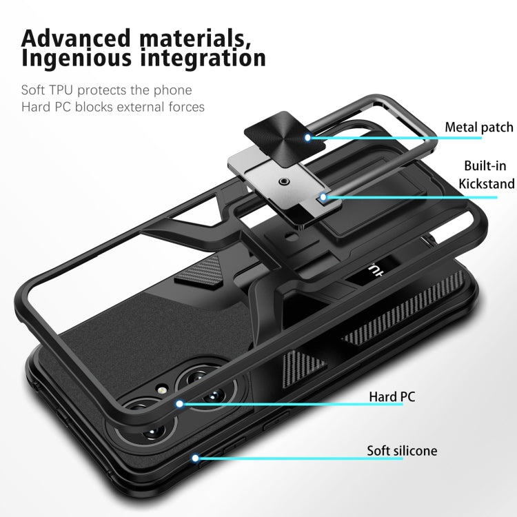 For Huawei P50 Armor 2 in 1 Magnetic Shockproof Phone Case with Foldable Holder