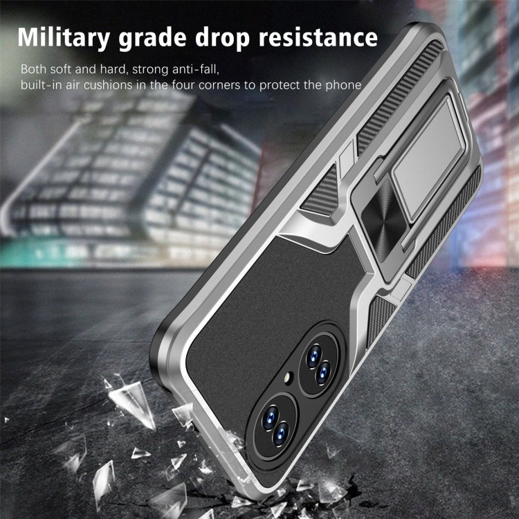 For Huawei P50 Armor 2 in 1 Magnetic Shockproof Phone Case with Foldable Holder