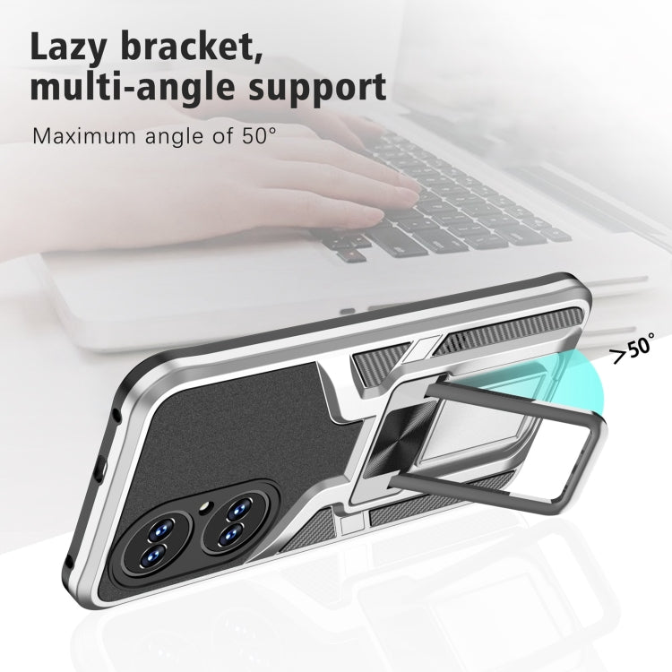 For Huawei P50 Armor 2 in 1 Magnetic Shockproof Phone Case with Foldable Holder