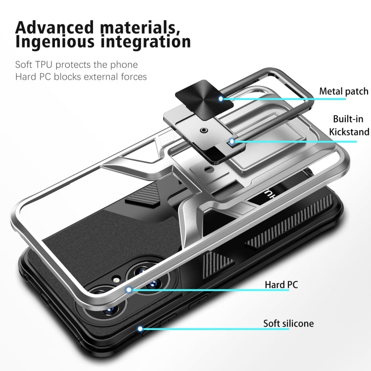 For Huawei P50 Armor 2 in 1 Magnetic Shockproof Phone Case with Foldable Holder