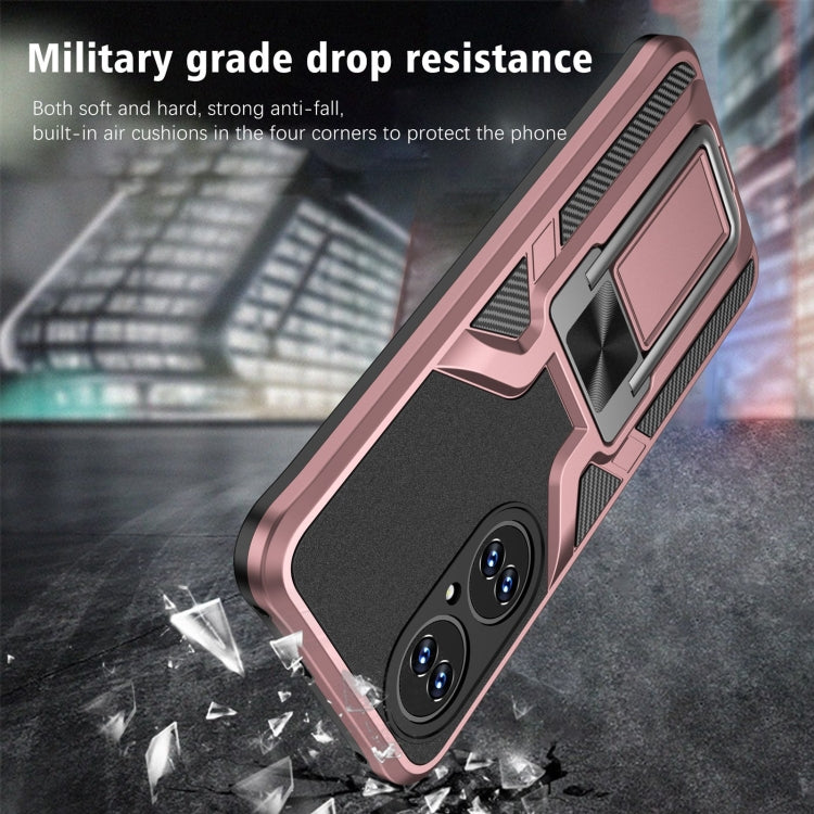 For Huawei P50 Armor 2 in 1 Magnetic Shockproof Phone Case with Foldable Holder
