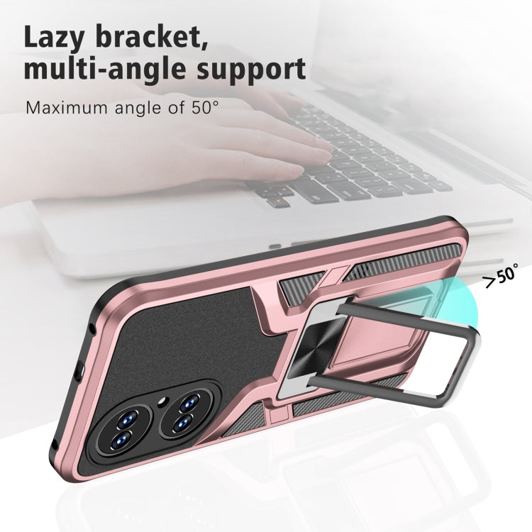 For Huawei P50 Armor 2 in 1 Magnetic Shockproof Phone Case with Foldable Holder