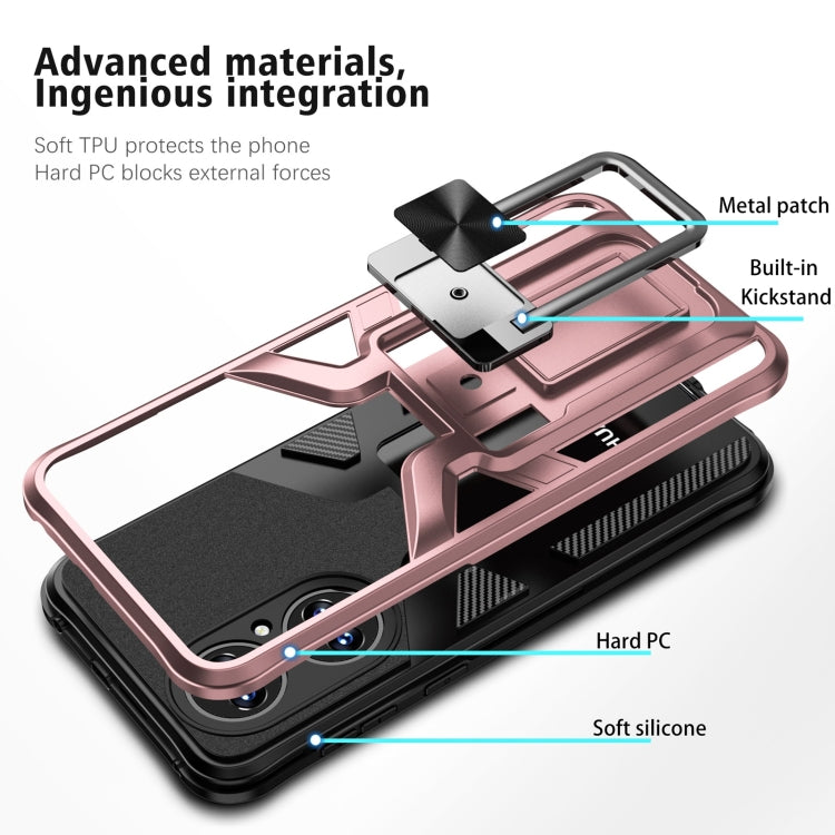 For Huawei P50 Armor 2 in 1 Magnetic Shockproof Phone Case with Foldable Holder
