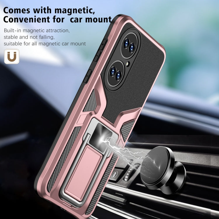 For Huawei P50 Armor 2 in 1 Magnetic Shockproof Phone Case with Foldable Holder