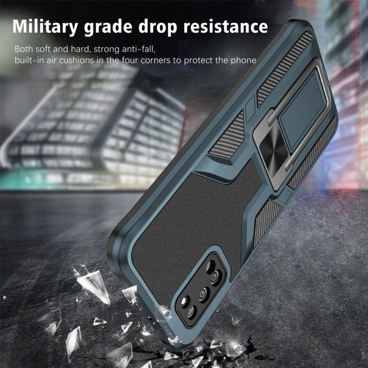 For Samsung Galaxy A02s 164mm Armor 2 in 1 Magnetic Shockproof Phone Case with Foldable Holder