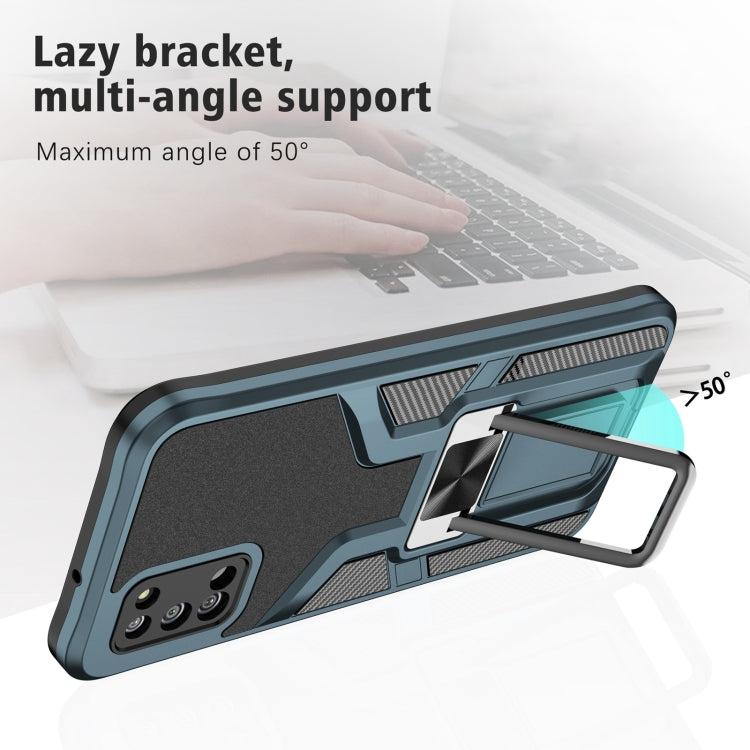 For Samsung Galaxy A02s 164mm Armor 2 in 1 Magnetic Shockproof Phone Case with Foldable Holder