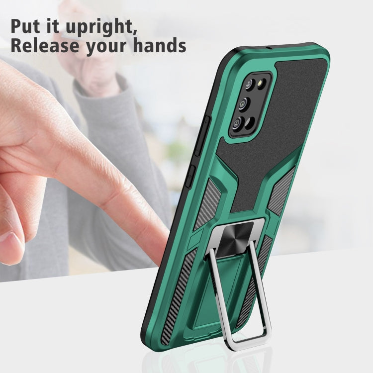 For Samsung Galaxy A02s 164mm Armor 2 in 1 Magnetic Shockproof Phone Case with Foldable Holder