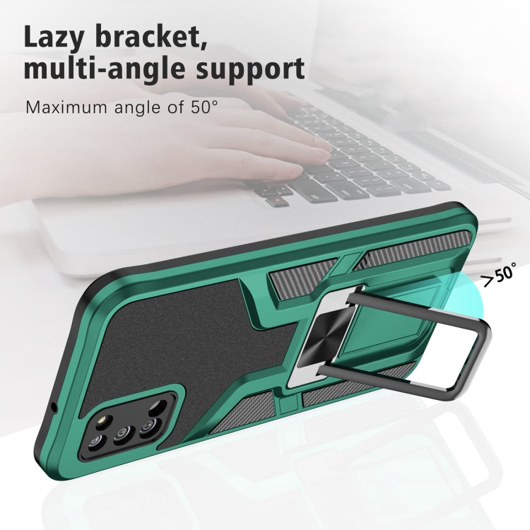 For Samsung Galaxy A02s 164mm Armor 2 in 1 Magnetic Shockproof Phone Case with Foldable Holder