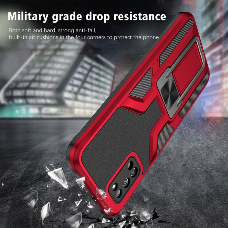 For Samsung Galaxy A02s 164mm Armor 2 in 1 Magnetic Shockproof Phone Case with Foldable Holder